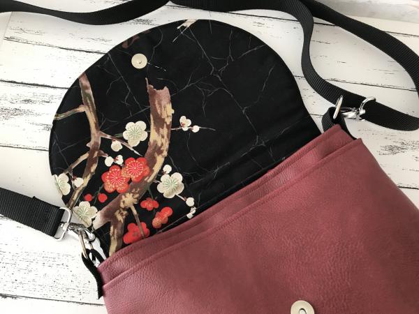 Handtasche Schultertasche Henkeltasche Bohania Kunstleder dunkelrot Asia Style